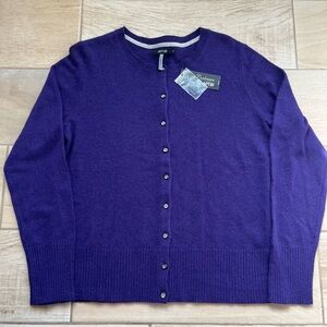 Apt. 9 🆕 Cashmere Cardigan Womens Size L Button Front Academia Preppy